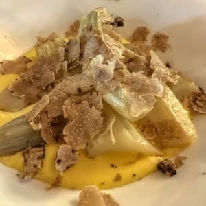 Cardoons on Fonduta Smothered in Tartufo Bianco