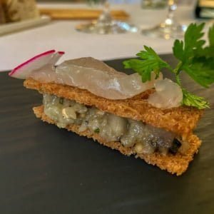il Centro Amberjack on Sandwiched Eggplant